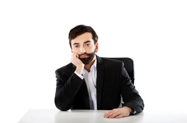 Empresario sentado en el escritorio . —  Fotos de Stock