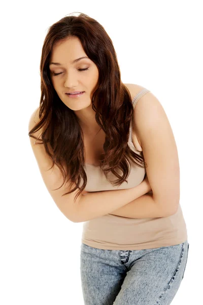 Woman suffering from stomachache — Stock Photo, Image