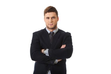 katlanmış silah ile başarılı bir iş adamı.