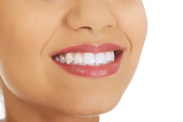 Womans mouth with perfect smile. — Stock Photo, Image