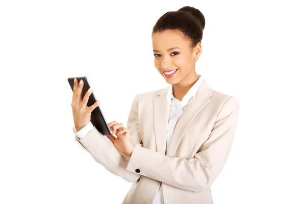 Business woman with the tablet. — Stock Photo, Image