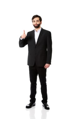 yukarı hareket ile mutlu işadamı.