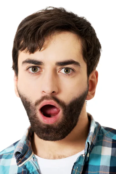 Shocked man with mouth open. — Stock Photo, Image