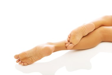 Close up on beautiful womans feet clipart