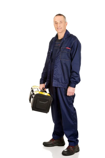 Trabajador con bolsa de herramientas — Foto de Stock