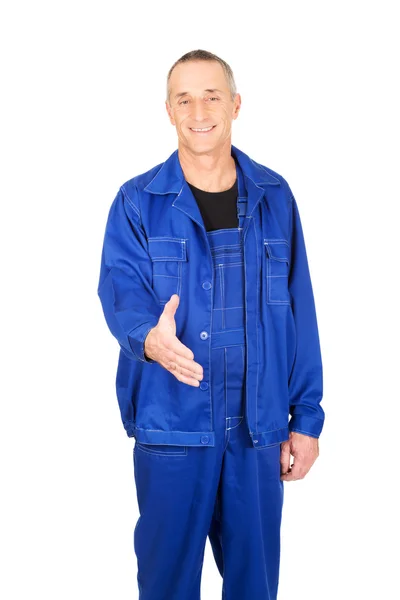 Repairman ready to handshake — Stock Photo, Image