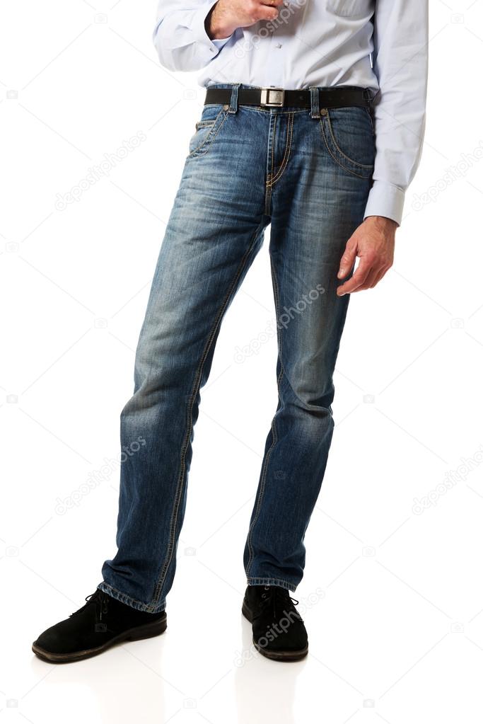 Full length of a men in jeans trousers