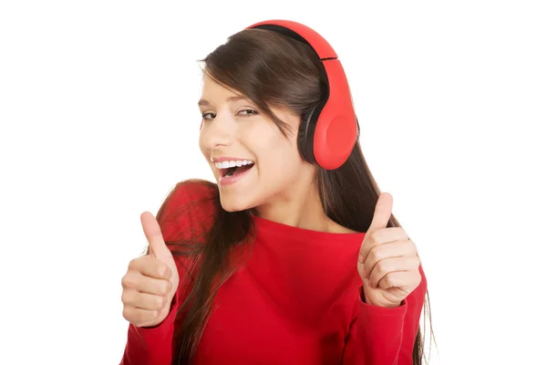 Woman listening to music. — Stock Photo, Image