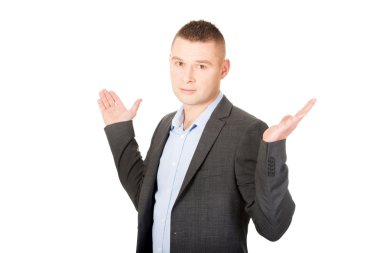İşadamı kararsız jest yapma