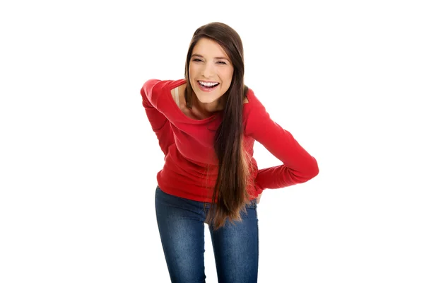 Beautiful laughing student woman. — Stock Photo, Image