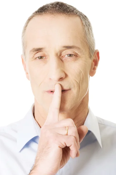 Man with silent gesture — Stock Photo, Image