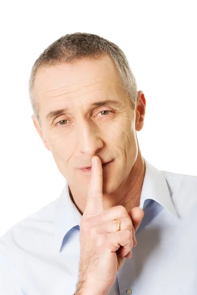 Man with silent gesture — Stock Photo, Image