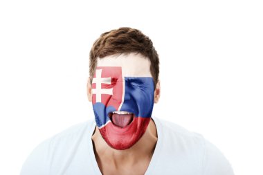 Slovakça bayrak yüzüne adamla çığlık.
