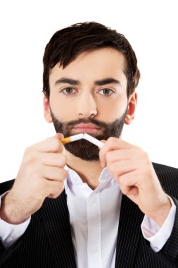 işadamı sigara breaking.