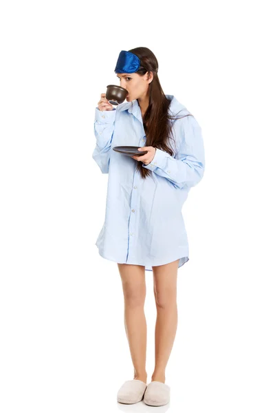 Morning woman drinking coffee. — Stock Photo, Image