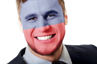Lichtenstein bayrak yüzündeki mutlu adam.