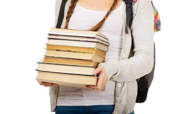 Teenager mit Rucksack und Büchern. — Stockfoto