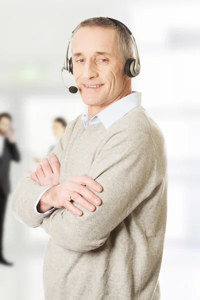 Volwassen call center man. — Stockfoto