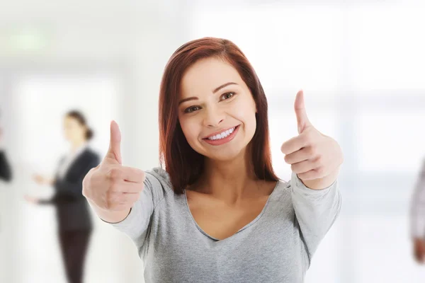 Woman showing thumbs up. — Stock Photo, Image