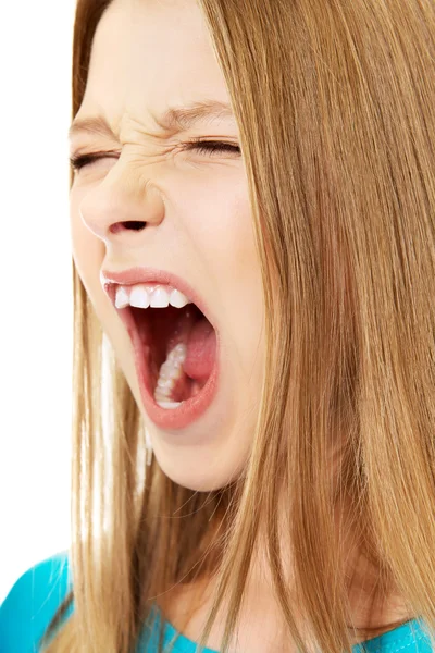 Screaming young woman — Stock Photo, Image