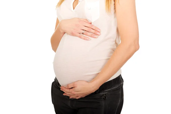 Embarazada sosteniendo su vientre —  Fotos de Stock