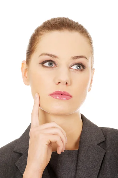 Mujer de negocios reflexiva . —  Fotos de Stock