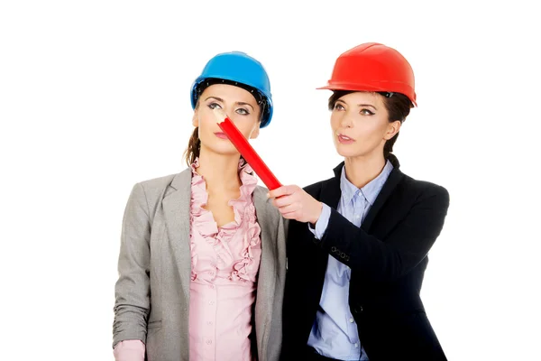 Two architects women discussing. — Stock Photo, Image