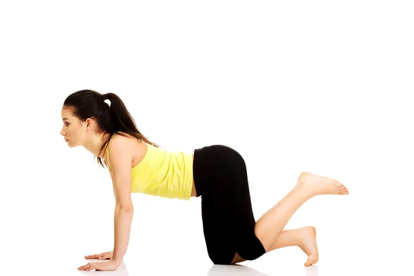 Fitness woman doing fitness exercise. — Stock Photo, Image