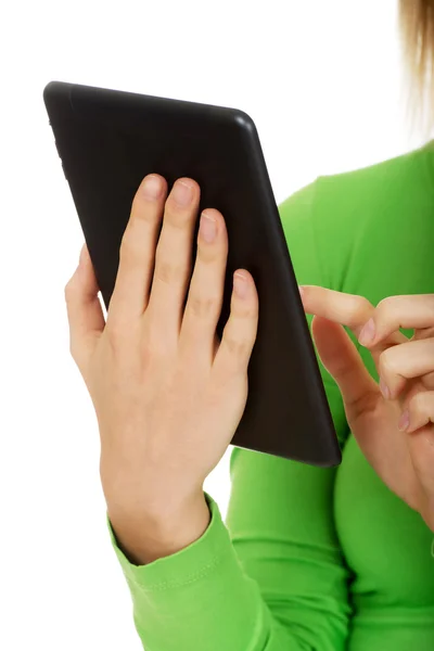 Frau mit Tablet. — Stockfoto