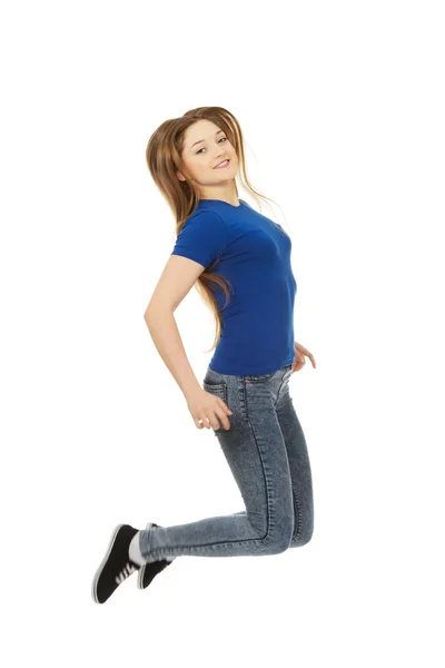 Happy jumping teenager. — Stock Photo, Image