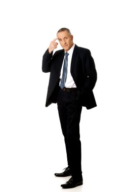 aptal işareti el hareketi tam uzunlukta işadamı