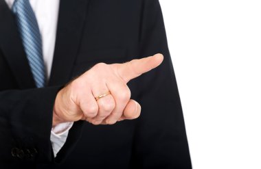 soyut düğmeye erkek parmağında yakın çekim