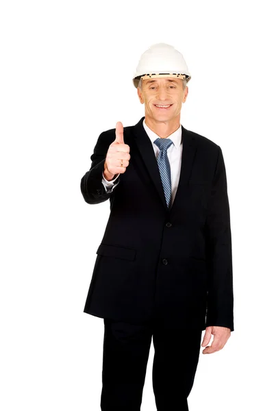 Construction businessman showing ok sign — Stock Photo, Image