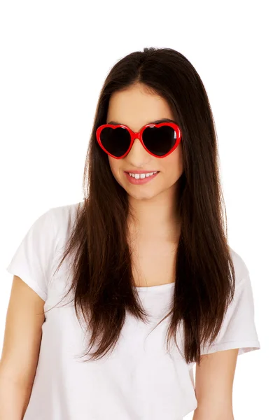 Nastoletnia kobieta z okulary. — Zdjęcie stockowe