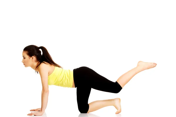 Fitness woman doing fitness exercise. — Stock Photo, Image