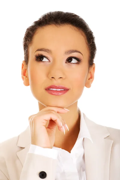 Hermosa mujer de negocios reflexiva . —  Fotos de Stock