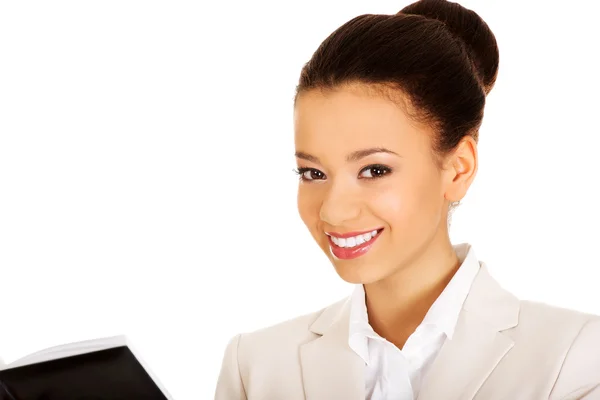 Mujer de negocios con un cuaderno . —  Fotos de Stock