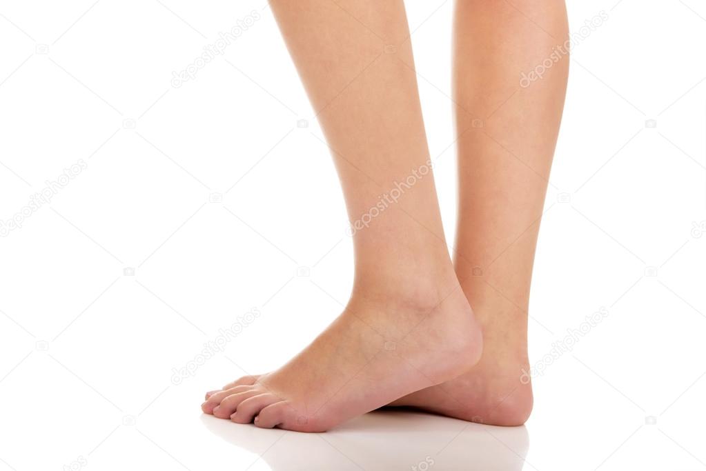 Womans bare feet.