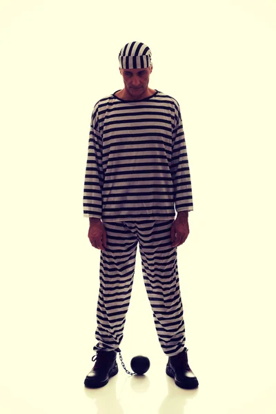 백인 남자 죄수 범죄 체인 공 — 스톡 사진