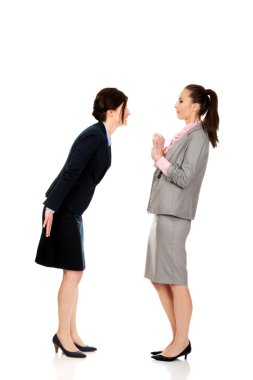 İki kızgın businesswomans.