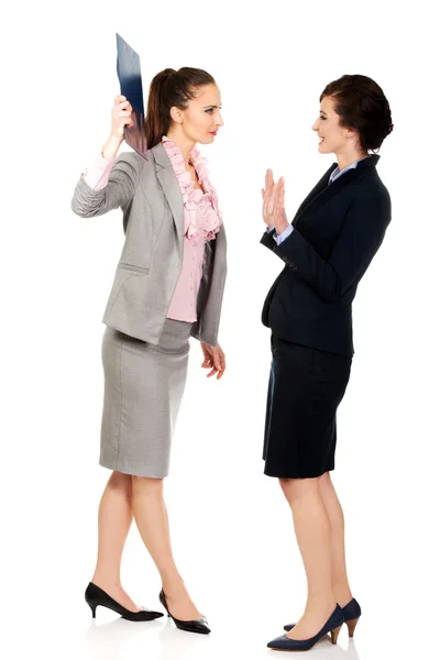 Businesswoman disagree with her friend idea. — Stock Photo, Image