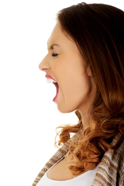 Angry woman screaming. — Stock Photo, Image