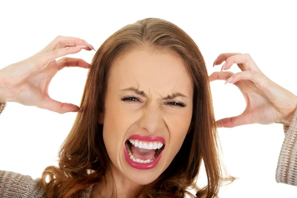 Angry woman screaming. — Stock Photo, Image