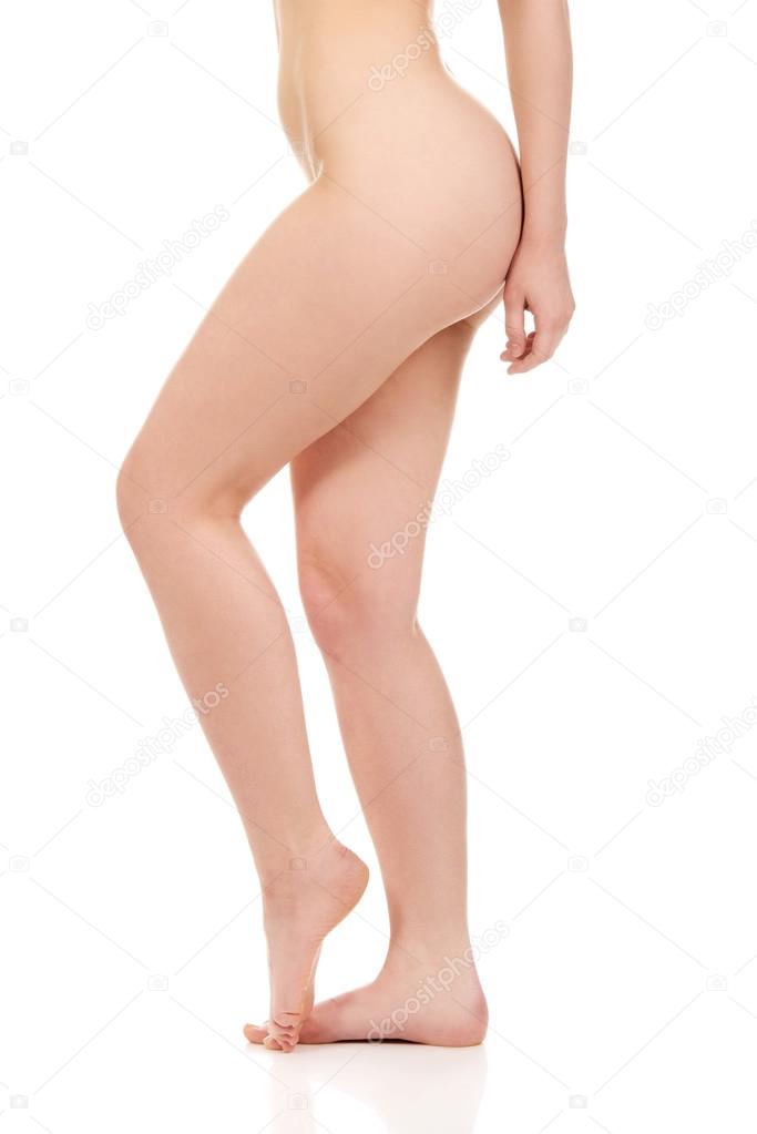 Slim Perfect Female Body With Leaf Between Legs Isolated On White Stock  Photo, Picture and Royalty Free Image. Image 15689141.