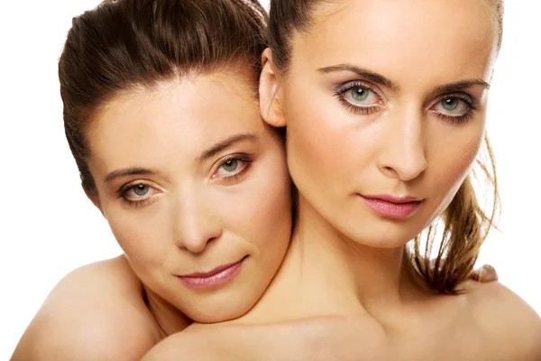 Two sisters with make up. — Stock Photo, Image