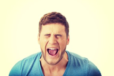 Yakışıklı adam çığlık.