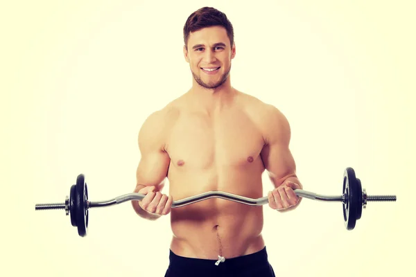 Muscular deportes hombre levantamiento de pesas . —  Fotos de Stock