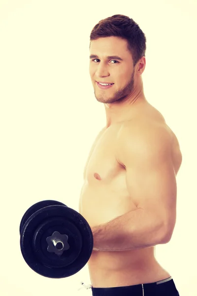 Muscular esportes homem halterofilismo . — Fotografia de Stock