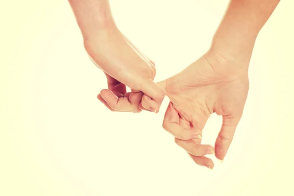 Weibliche und männliche Hände zusammen. — Stockfoto