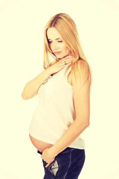 Těhotná žena s nevolnost — Stock fotografie